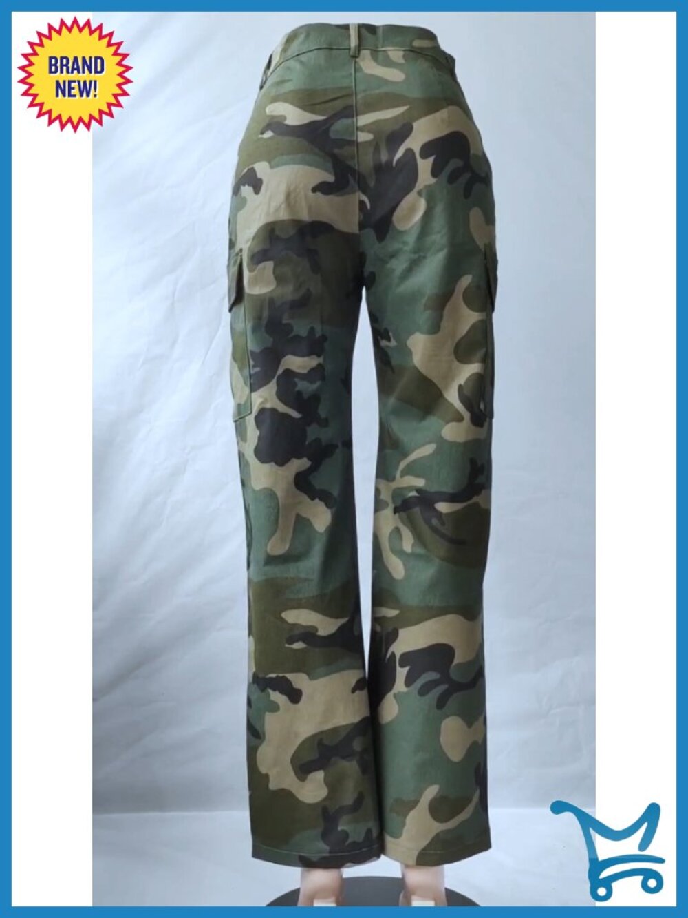 High Waist Camo Cargo Pants with Pockets - Picture 6 of 6
